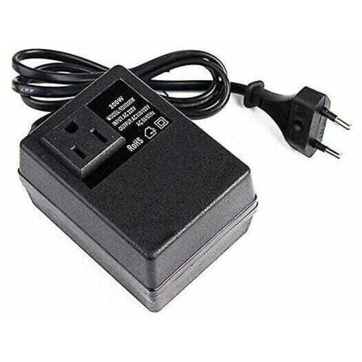 Трансформатор 220V към 110V, 200W, с европейски контакт, за понижено напрежение