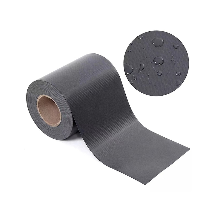 Gard de gradina, material PVC 450g, gard artificial fals, anti-peeping, 19cm x 35m, impermeabil si protectie UV, protectie solara, negru