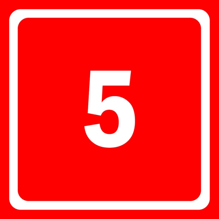 Eticheta stil numar indicator 5, Autoadeziv, Cri-Flo, Culoare Rosu, Dimensune 100x100mm