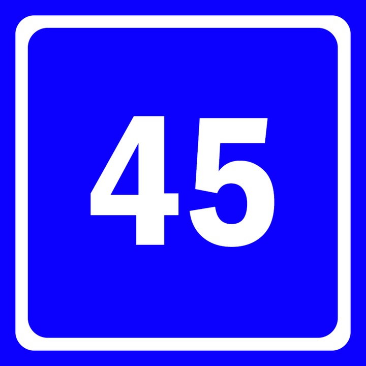 Eticheta stil numar indicator 45, Autoadeziv, Cri-Flo, Culoare Albastru, Dimensune 100x100mm