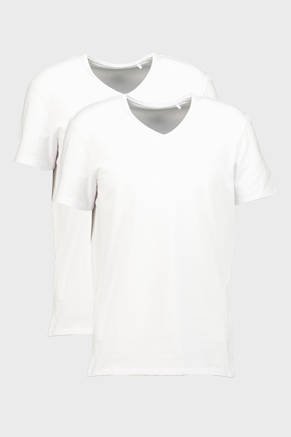 Mustang, Set de tricouri din amestec de bumbac cu decolteu in V Amado, Alb, L