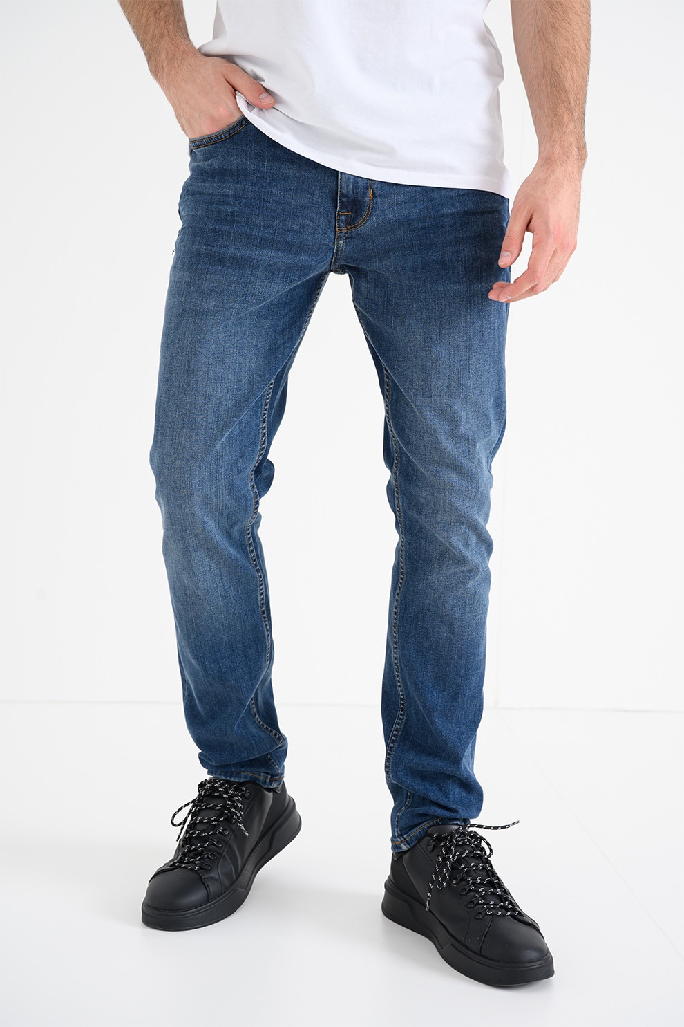 Mustang, Blugi slim fit Vegas, Albastru, W36-L32