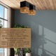 Lustra LED pentru interior NEXTLY, 2 surse de iluminare - soclu E27, IP20, design modern, metal, 32x10x16cm, negru-auriu