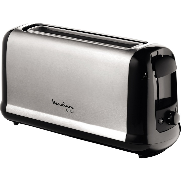 Тостер Moulinex, модел LS260800 Subito, 2 филийки, неръждаема стомана, черен