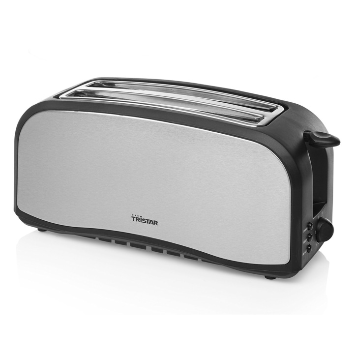 Prajitor de paine Tristar din otel inoxidabil, 2 camere, 6 niveluri de rumenire, cu functie de decongelare