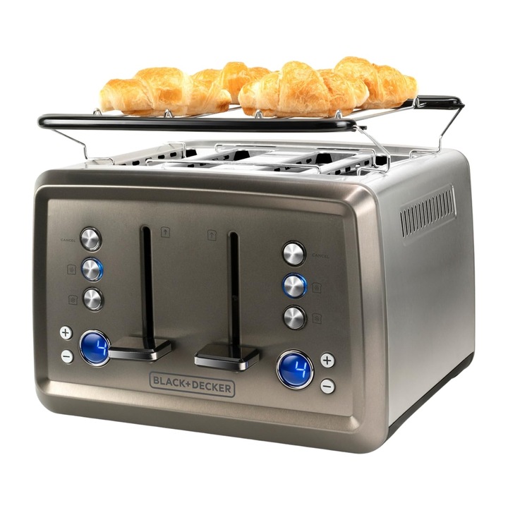 Тостер Black+Decker Bxto1960E, 1960W, 6 нива, 4 отделения, многоцветен