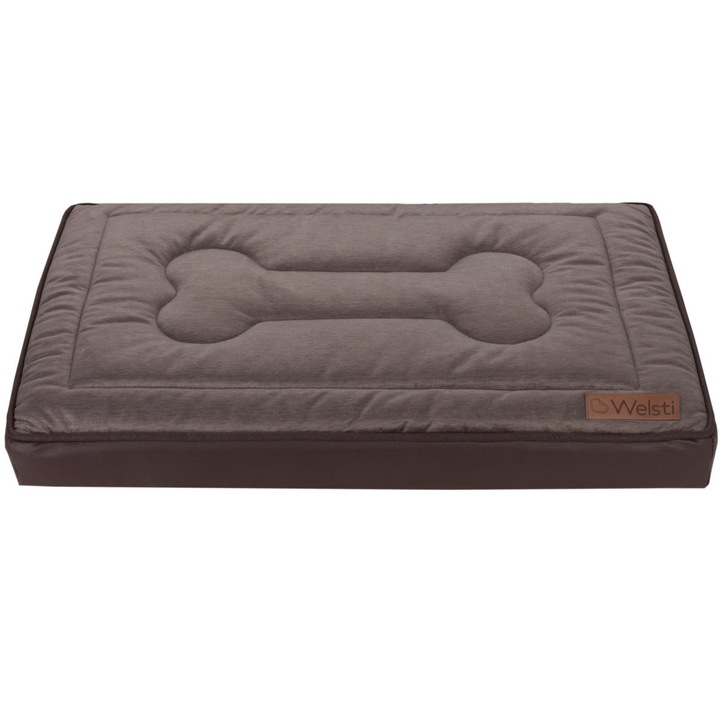 Pat ortopedic pentru caini saltea Welsti maro XL 130x90 impermeabil