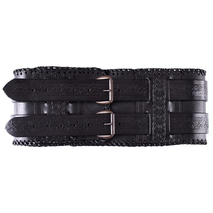 Barbár bőröv, Epic Armoury, fekete, 14 cm széles, M-es méret