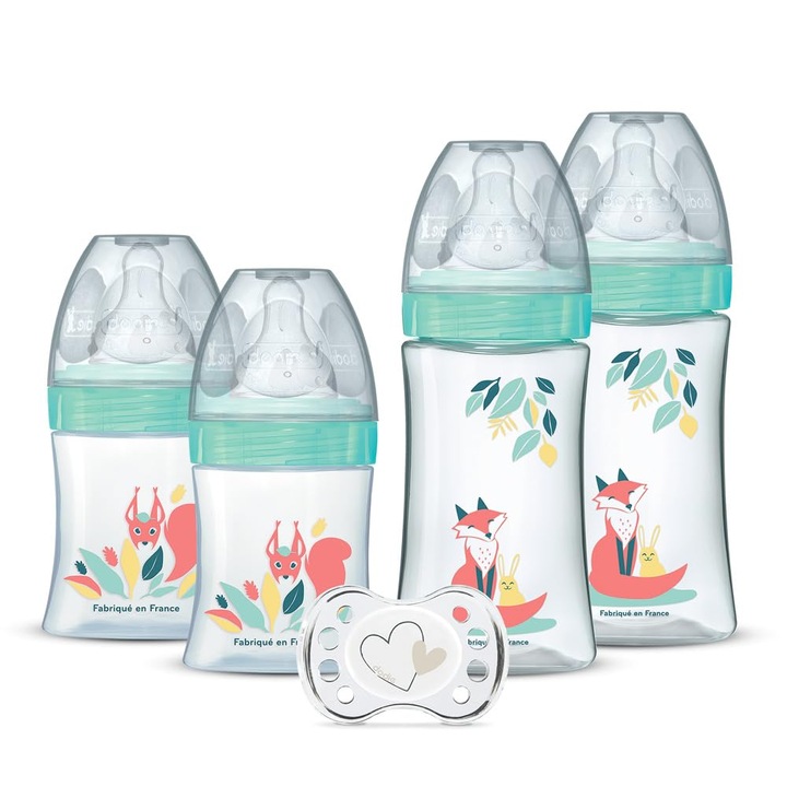 Set biberoane Dodie, 4 bucati, anticolici, 150ml si 270ml, 0-3 luni