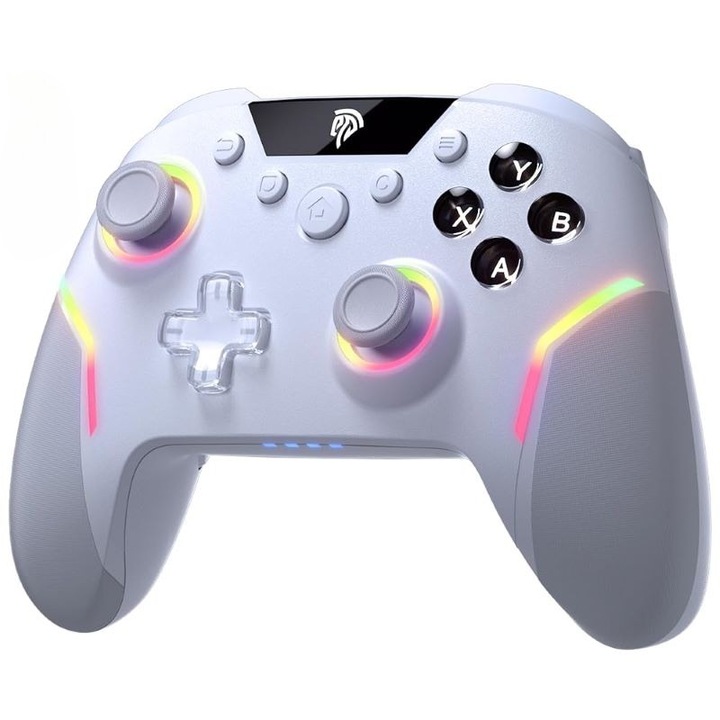 Controler wireless EasySMX X20, 7 culori luminoase RGB, butoane mecanice, acumulator reincarcabil 1000mAh
