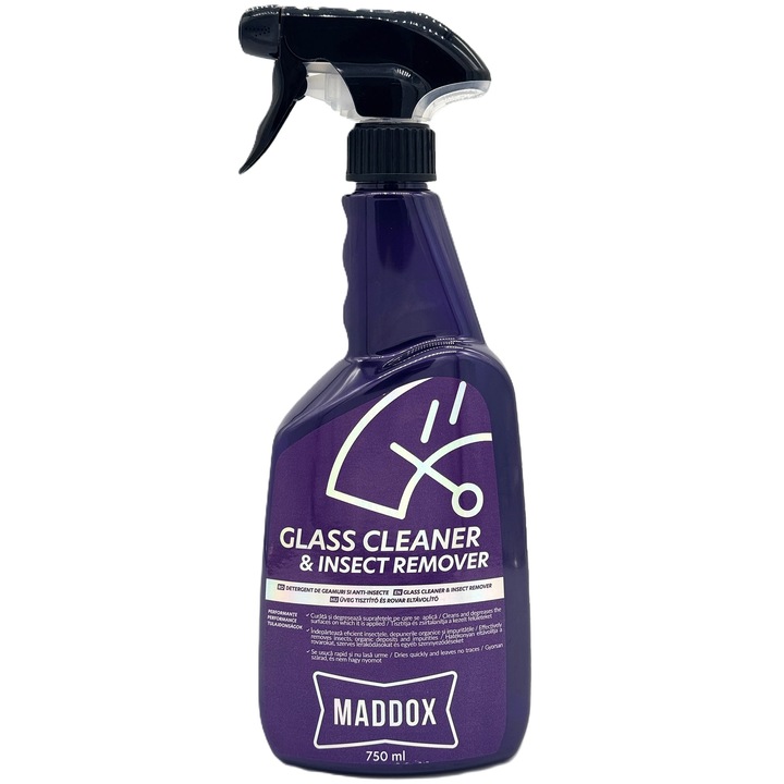 Solutie auto curatare geamuri & insecte Maddox, 750ml, Glass Cleaner & Insect Remover