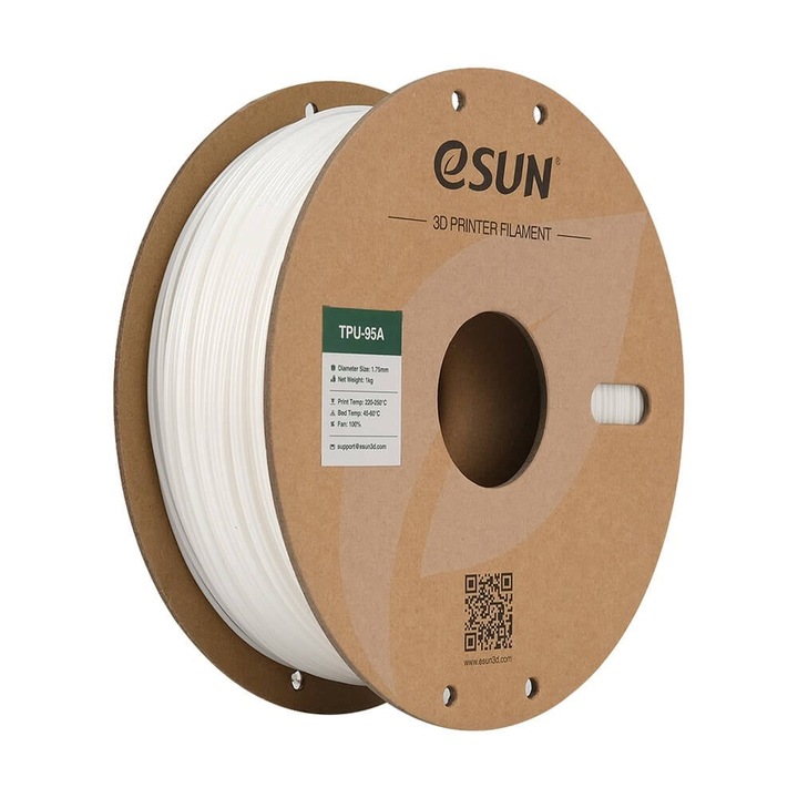 Filament elastic TPU eSUN Alb 1,75 mm 1 kg