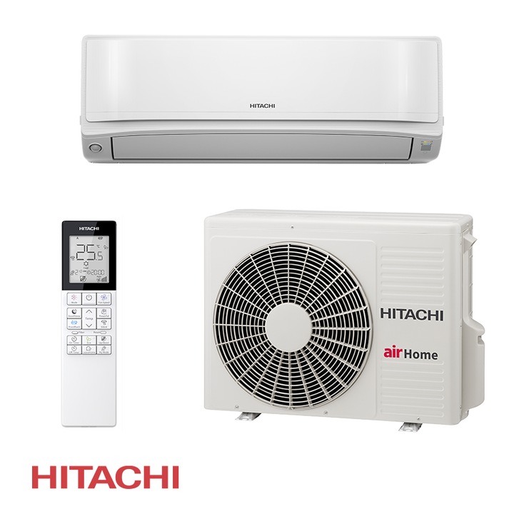 Aparat de aer conditionat inverter Hitachi AirHome 600 RAK-VJ50RHAE / RAC-VJ50WHAE, 18 000BTU, 37 m², A++/A++, R-32, Alb