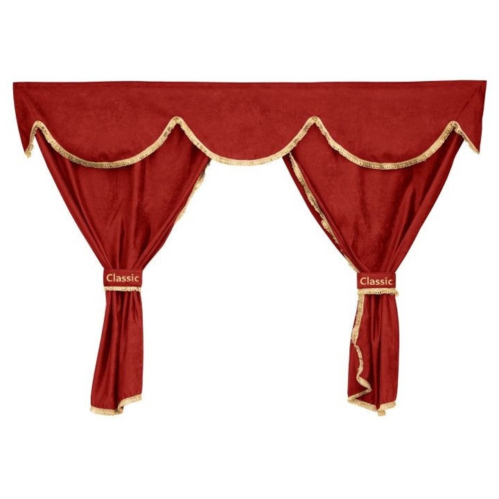 Комплект завеси за кабина на камион, универсални, съвместими с Iveco, червени