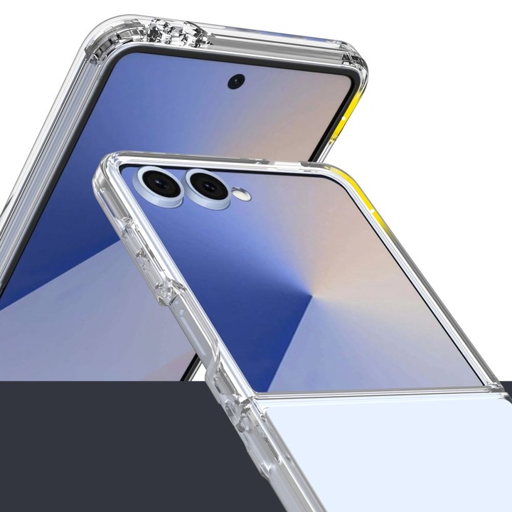 Carcasa TECH-PROTECT Wallet compatibila cu Samsung Galaxy Z Flip 7, Transparent