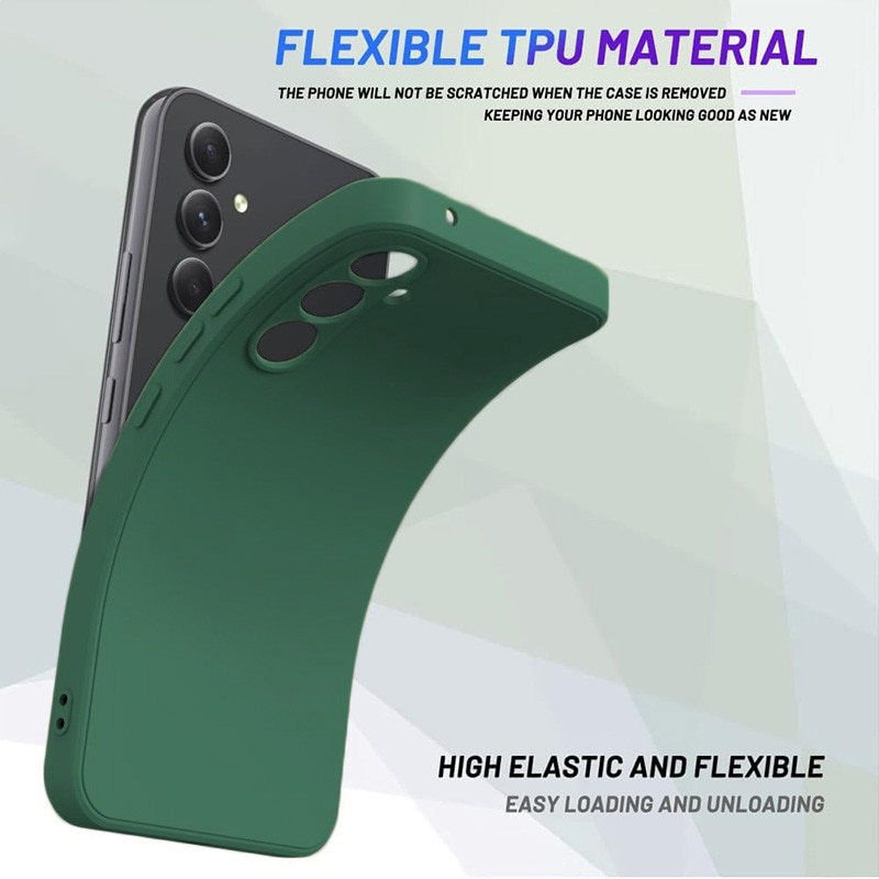 Husa pentru Samsung Galaxy A54, silicon lichid, Calitate Premium, Interior din Microfibra, Protectie Sporita, Antisoc, Verde inchis