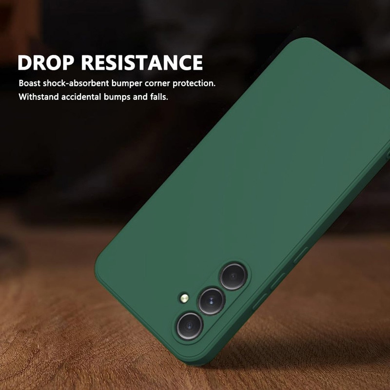 Husa pentru Samsung Galaxy A54, silicon lichid, Calitate Premium, Interior din Microfibra, Protectie Sporita, Antisoc, Verde inchis