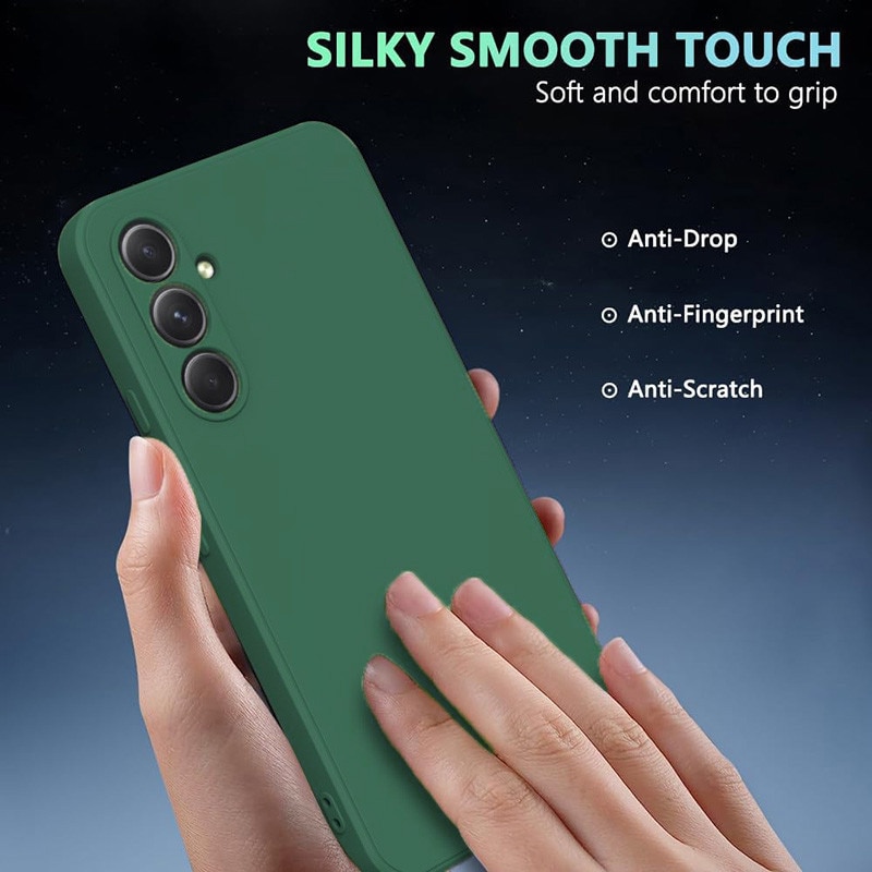 Husa pentru Samsung Galaxy A54, silicon lichid, Calitate Premium, Interior din Microfibra, Protectie Sporita, Antisoc, Verde inchis