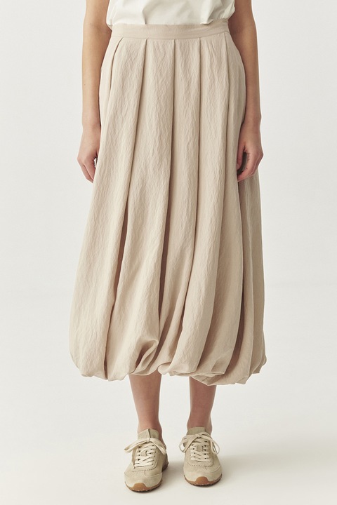 TATUUM, Fusta midi cu buzunar lateral, Bej deschis