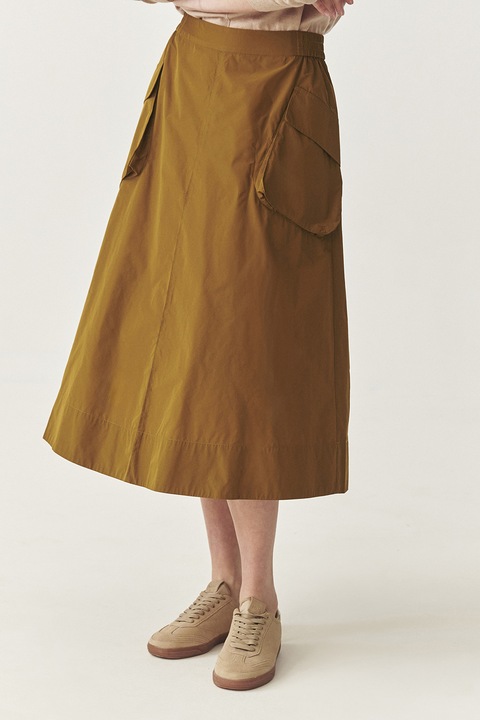 TATUUM, Fusta evazata cu buzunare, Maro deschis