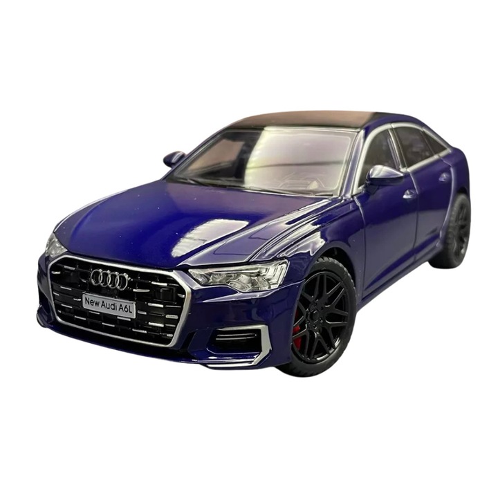 Masina Audi A6L turnata sub presiune, 1:24, culoare albastra, fara ambalaj
