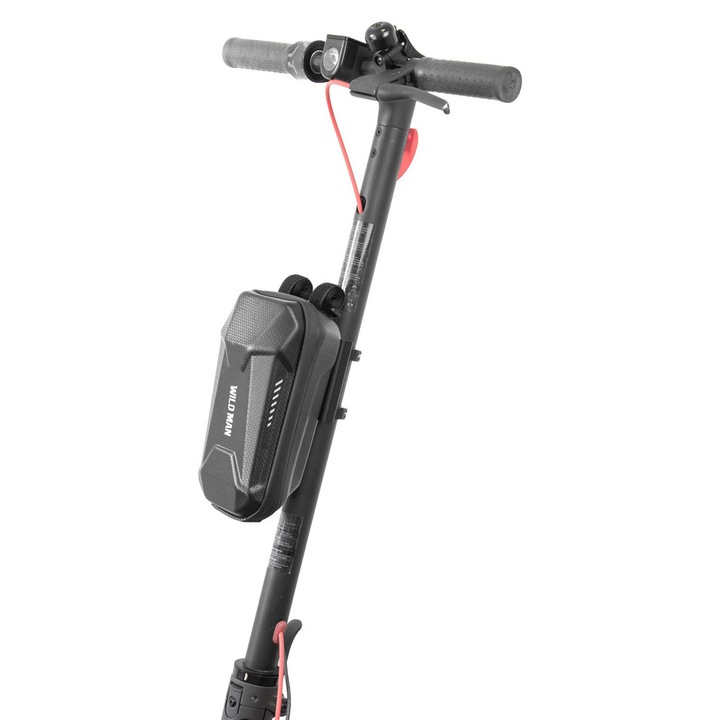 Geantă transport WILDMAN NetDan, 2L, suport dublu ghidon, 3 compartimente, negru, 25x10,5x12cm, set montare