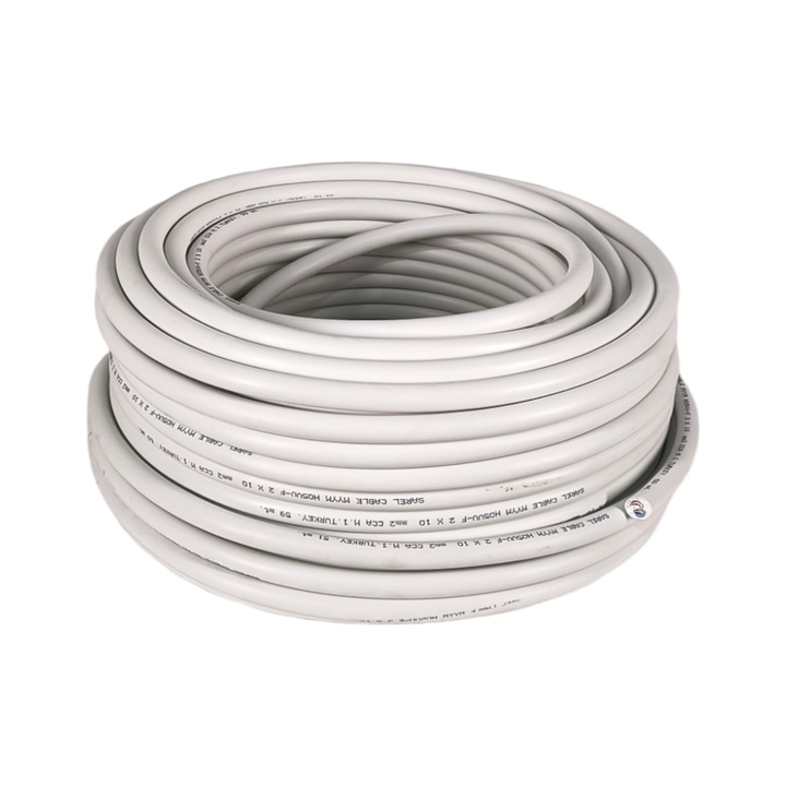 Cablu electric COBI SMART 2x10mm, 50m, MYYM/H05VV-F, flexibil, 450/750V, neopren, negru/alb