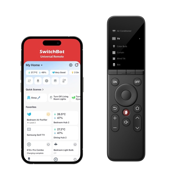 Универсално дистанционно управление Switchbot с персонализируемо приложение, многофункционално интелигентно дистанционно управление, управлява IR/Bluetooth устройства, съвместимо с телевизор/климатик/Apple TV/Fire TV/Switchbots и др. (изисква Hub 2)