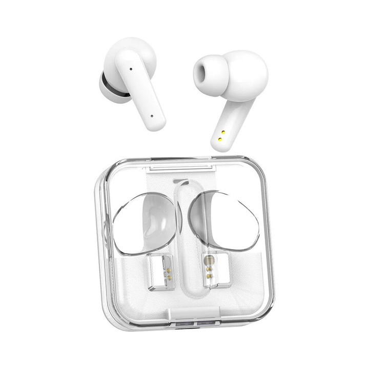 Casti Wireless Bluetooth, CENTO T106, Alb, Stereo, In-Ear