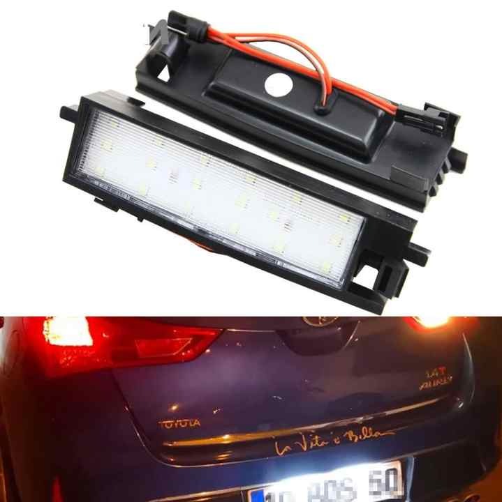 Set 2x Lampi LED Numar Inmatriculare 36SMD – Compatibil Toyota Auris, Aygo, Corolla, Yaris, RAV4, IQ, Solara, Scion iM – Iluminare Alb Rece 6000K, Canbus Fara Eroare, Plug & Play