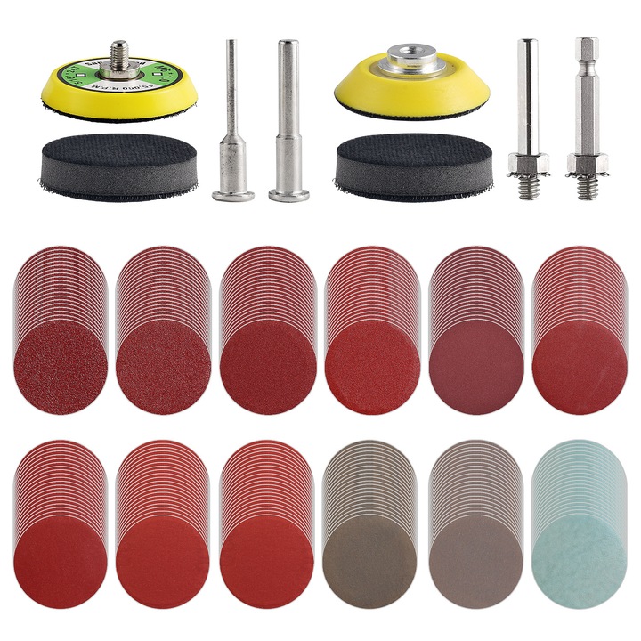 Set 248 discuri de slefuit 50mm, NYXCL, 80-3000 granulatie, pentru unelte rotative