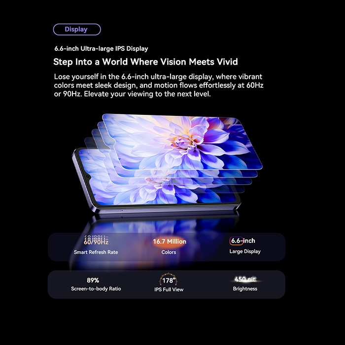 Telefon mobil Oscal FLAT 2, 5G, 12GB Ram(4GB + 8GB extensibili), 256GB, 8 nuclee, 6.67'' HD+, Android 14, 5000mAh, Rezistent la praf/anti-picatura/impermeabil, Deblocare amprenta/Fata ID/NFC, Negru