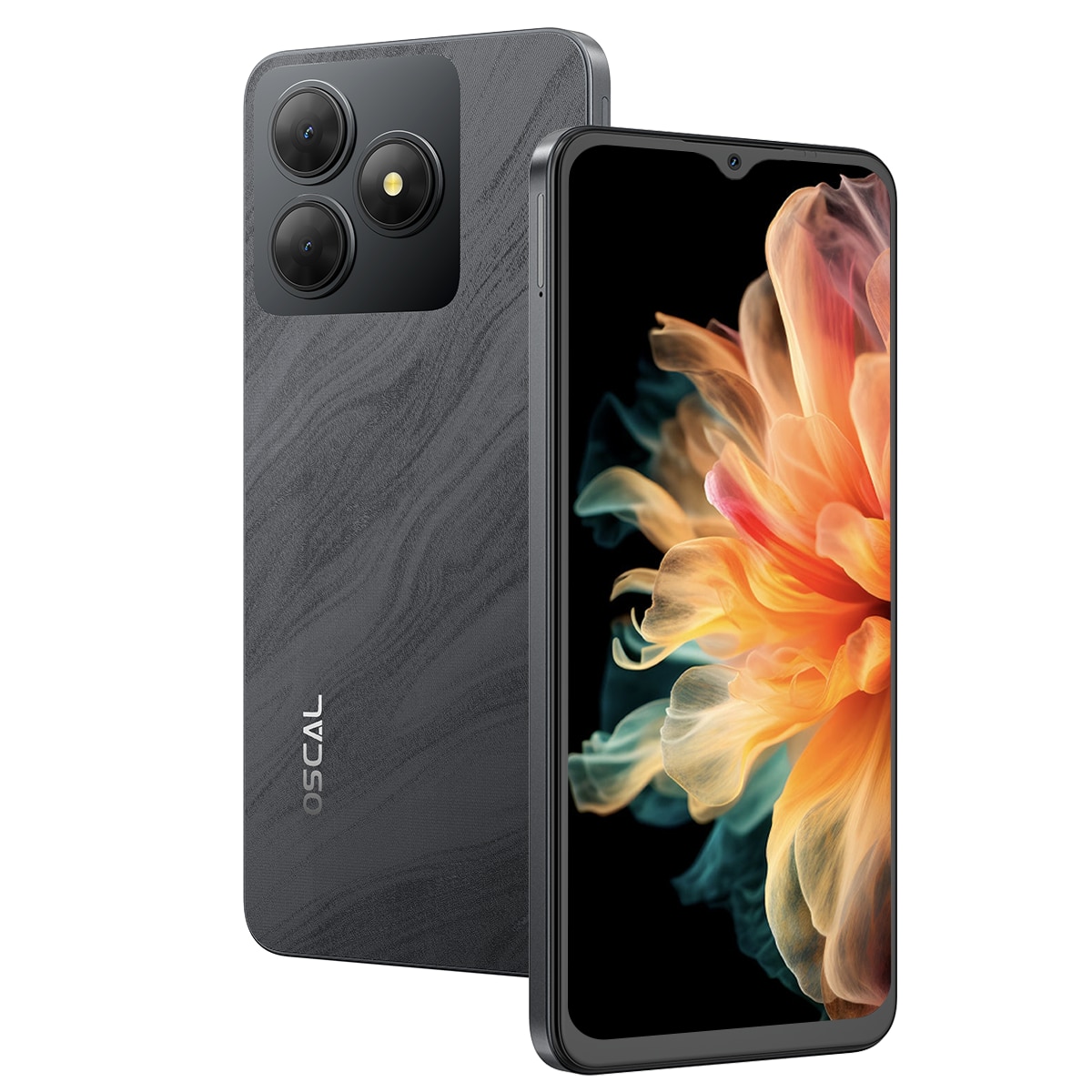 Telefon mobil Oscal FLAT 2, 5G, 12GB Ram(4GB + 8GB extensibili), 256GB, 8 nuclee, 6.67'' HD+, Android 14, 5000mAh, Rezistent la praf/anti-picatura/impermeabil, Deblocare amprenta/Fata ID/NFC, Negru