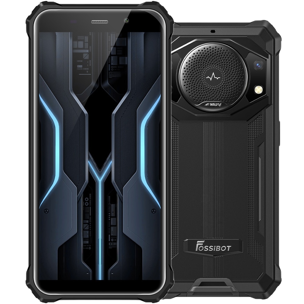 Telefon mobil FOSSIBOT F101P, Dual SIM, 4G, IPS 5.45-inch, Octa-Core, 7GB RAM (4GB + 3GB ext), 64GB, 10600mAh, Super Speaker 123dB, NFC, IP68, Android 13, Black