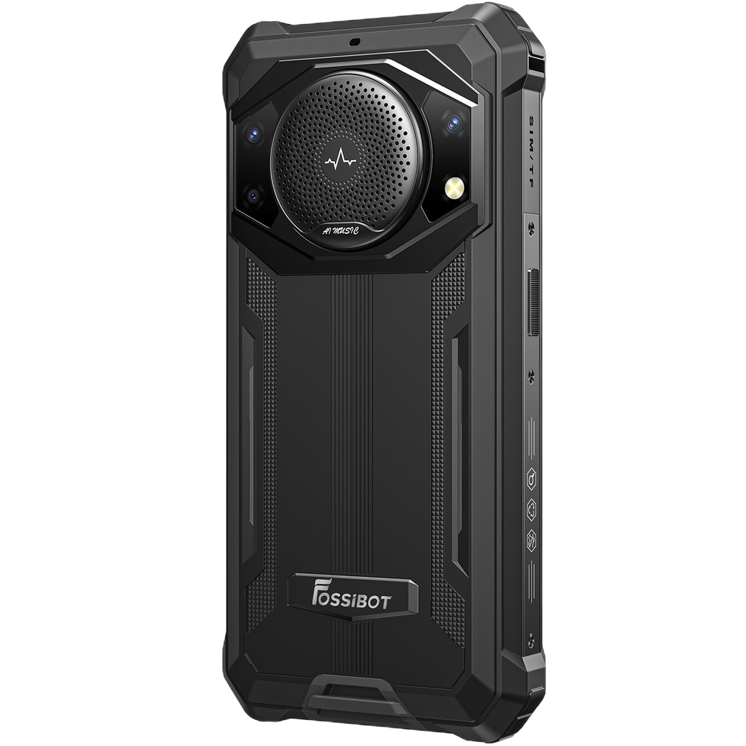 Telefon mobil FOSSIBOT F101P, Dual SIM, 4G, IPS 5.45-inch, Octa-Core, 7GB RAM (4GB + 3GB ext), 64GB, 10600mAh, Super Speaker 123dB, NFC, IP68, Android 13, Black