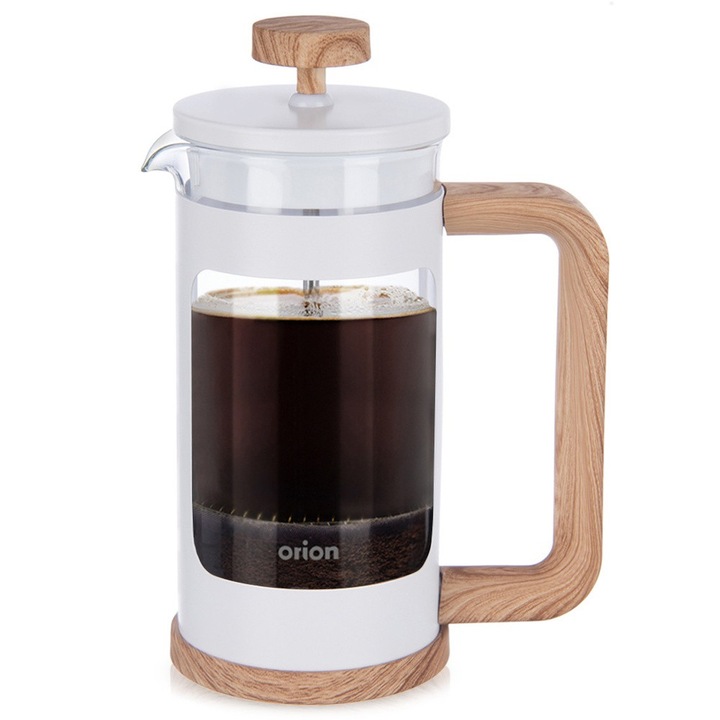 Presa franceza pentru cafea, Orion, Whiteline, 400 ml, sticla, 12x7,5x17 cm