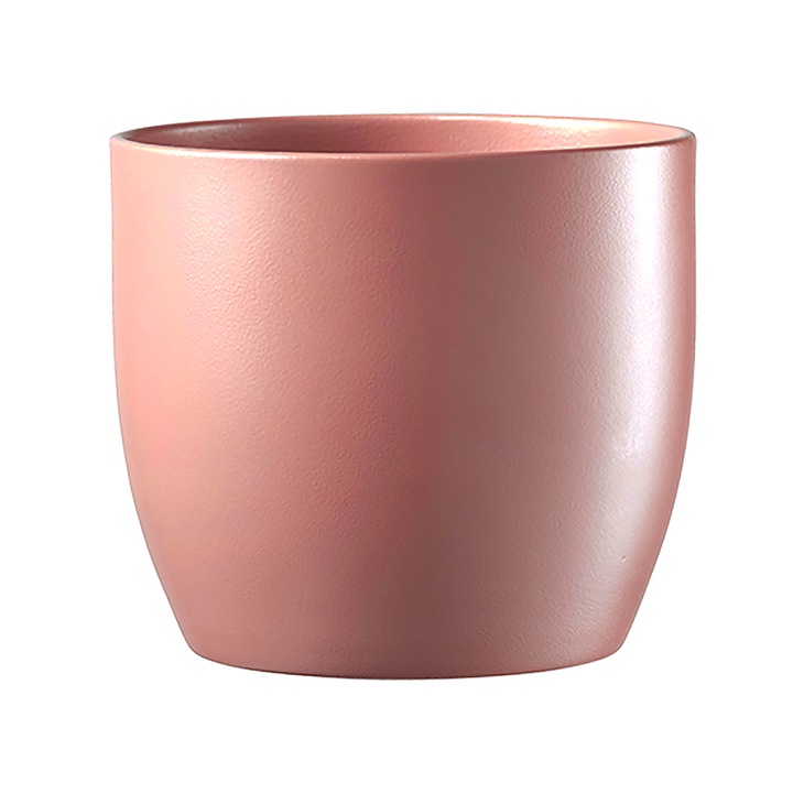 Ghiveci ceramica, Basel, roz pudrat mat, 16 cm