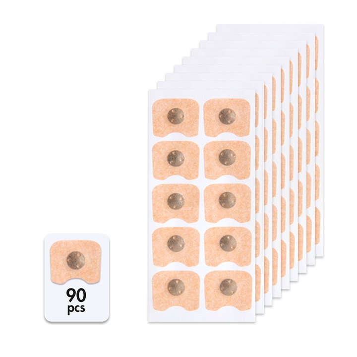 Plasturi magnetici pentru dilatator nazal, dreptunghiulari, 90 bucati