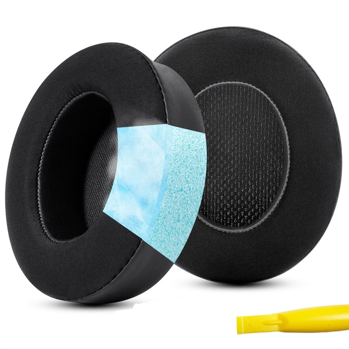 2 db csere fülpárna hűtőgéllel Beats Studio 2 B0500 B0501 / Studio 3 vezetékes vezeték nélküli fülre helyezhető fejhallgatóhoz - Luxus memóriahab, fekete