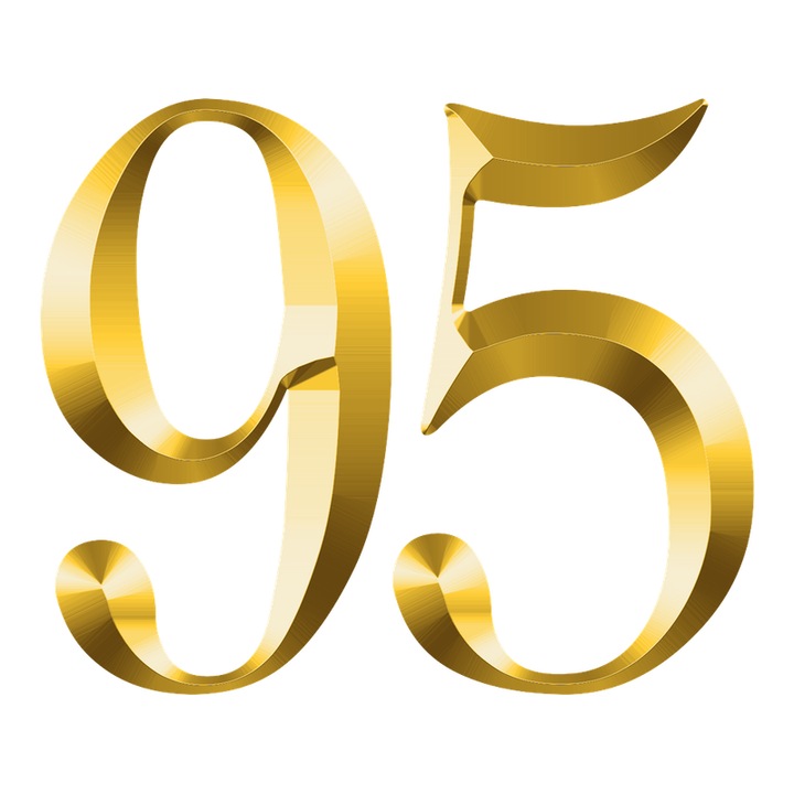 Numar cifra 95, Pentru casa, Efect 3D, Numere de usa, cutie postala, apartament, hotel, birou, camera, curte, cafenea, Autoadeziv, Cri-Flo, Culoare Auriu, Inaltime 8 cm