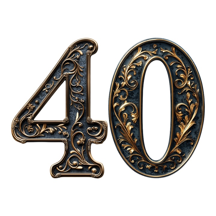 Numar cifra 40, Pentru casa, Efect 3D, Numere de usa, cutie postala, apartament, hotel, birou, camera, curte, cafenea, Autoadeziv, Cri-Flo, Culoare Negru, Inaltime 8 cm