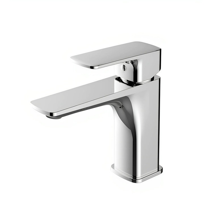 Mosogató csaptelep, klasszikus design, hideg és meleg vizes fogantyúkkal, ezüst