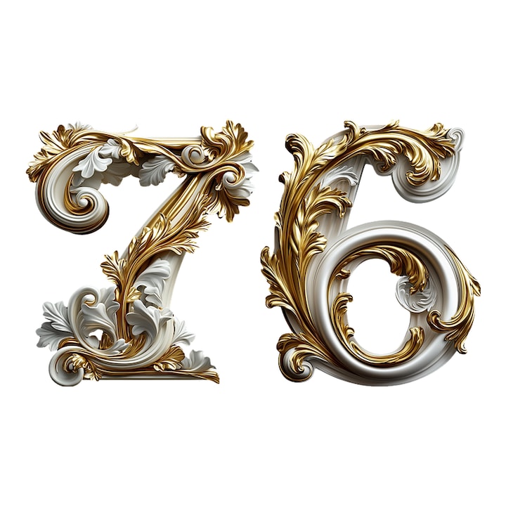 Numar cifra 76, Pentru casa, Efect 3D, Numere de usa, cutie postala, apartament, hotel, birou, camera, curte, cafenea, Autoadeziv, Cri-Flo, Culoare Alb, Inaltime 8 cm