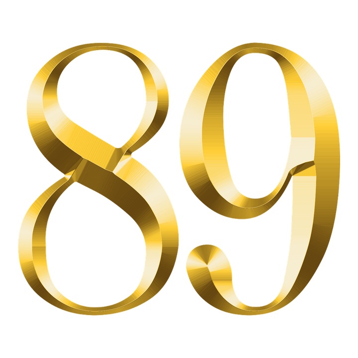 Numar cifra 89, Pentru casa, Efect 3D, Numere de usa, cutie postala, apartament, hotel, birou, camera, curte, cafenea, Autoadeziv, Cri-Flo, Culoare Auriu, Inaltime 8 cm