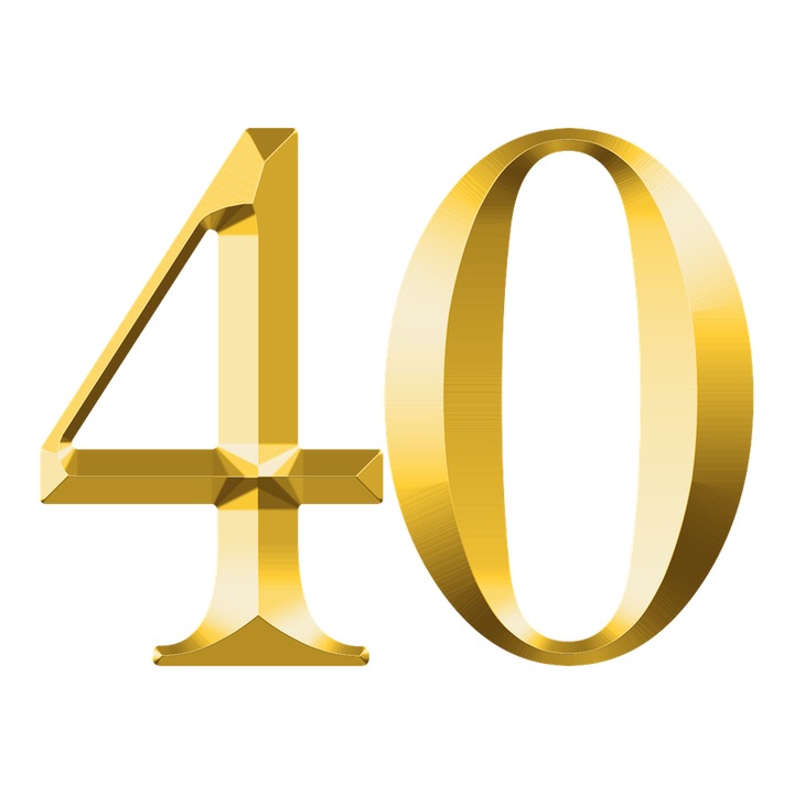 Numar cifra 40, Pentru casa, Efect 3D, Numere de usa, cutie postala, apartament, hotel, birou, camera, curte, cafenea, Autoadeziv, Cri-Flo, Culoare Auriu, Inaltime 8 cm