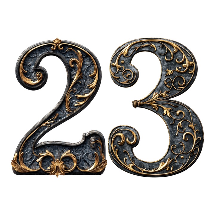 Numar cifra 23, Pentru casa, Efect 3D, Numere de usa, cutie postala, apartament, hotel, birou, camera, curte, cafenea, Autoadeziv, Cri-Flo, Culoare Negru, Inaltime 8 cm