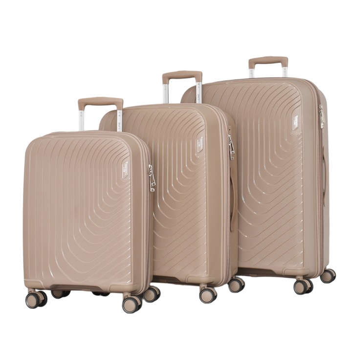 Set valize PERFECT++LINE PP 2004, Expander, 75/49/30 cm, Bej, 3 piese