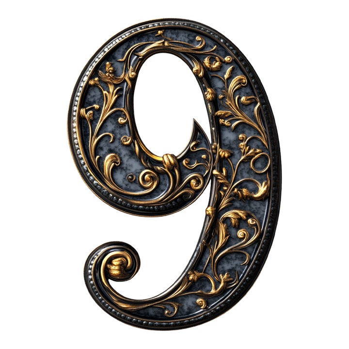 Număr autoadeziv pentru ușă, CRI-FLO, 3D, negru, 8 cm