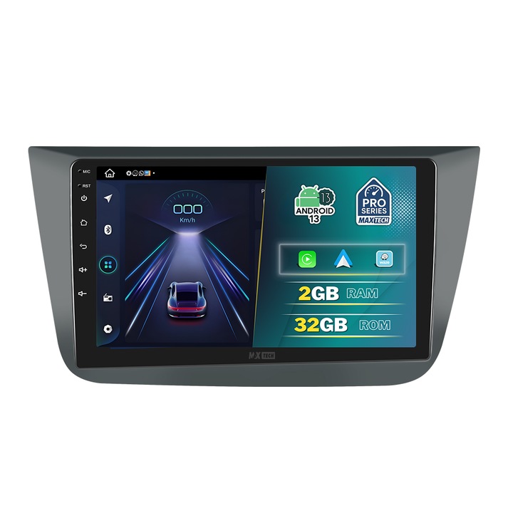 Navigatie Seat Altea / Toledo 2004-2015 dedicata, MaxTech® PRO SERIES, 2 GB Ram 32 GB Rom, Carplay & Android auto, Ecran 9 ” HD Touch, GPS, Wifi, Bluetooth, Radio, USB, EQ, DSP, Waze, Youtube