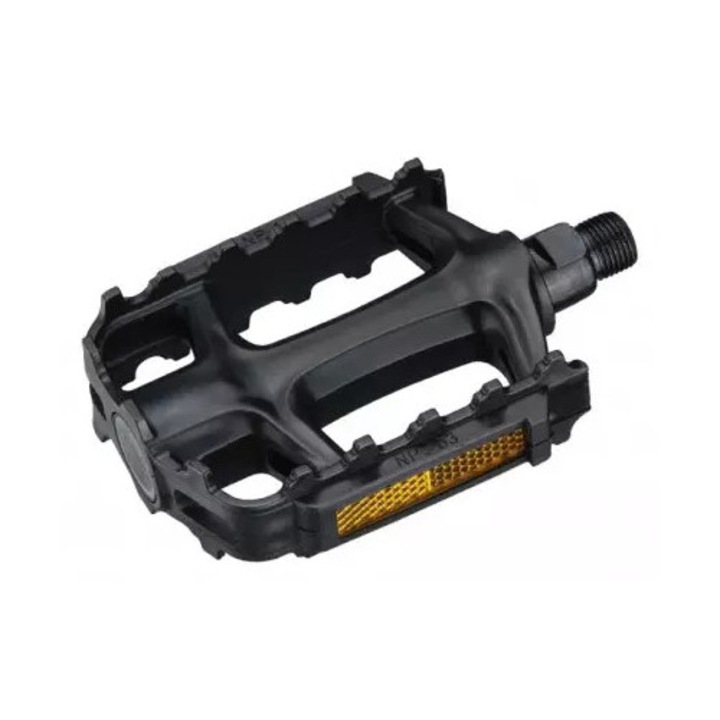 Педали Neco WP163, пластмасови, с топки, светлоотразителни, черни, 310 гр., OEM